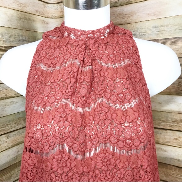 Love, Fire burnt orange lace tank top - Picture 2 of 5